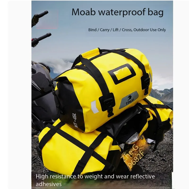 

36L 46L 66L Universal Motorcycle Waterproof Tail Bags Helmet Durable Rear Moto Seat Bag High Capacity Riding Motocross Outdoor