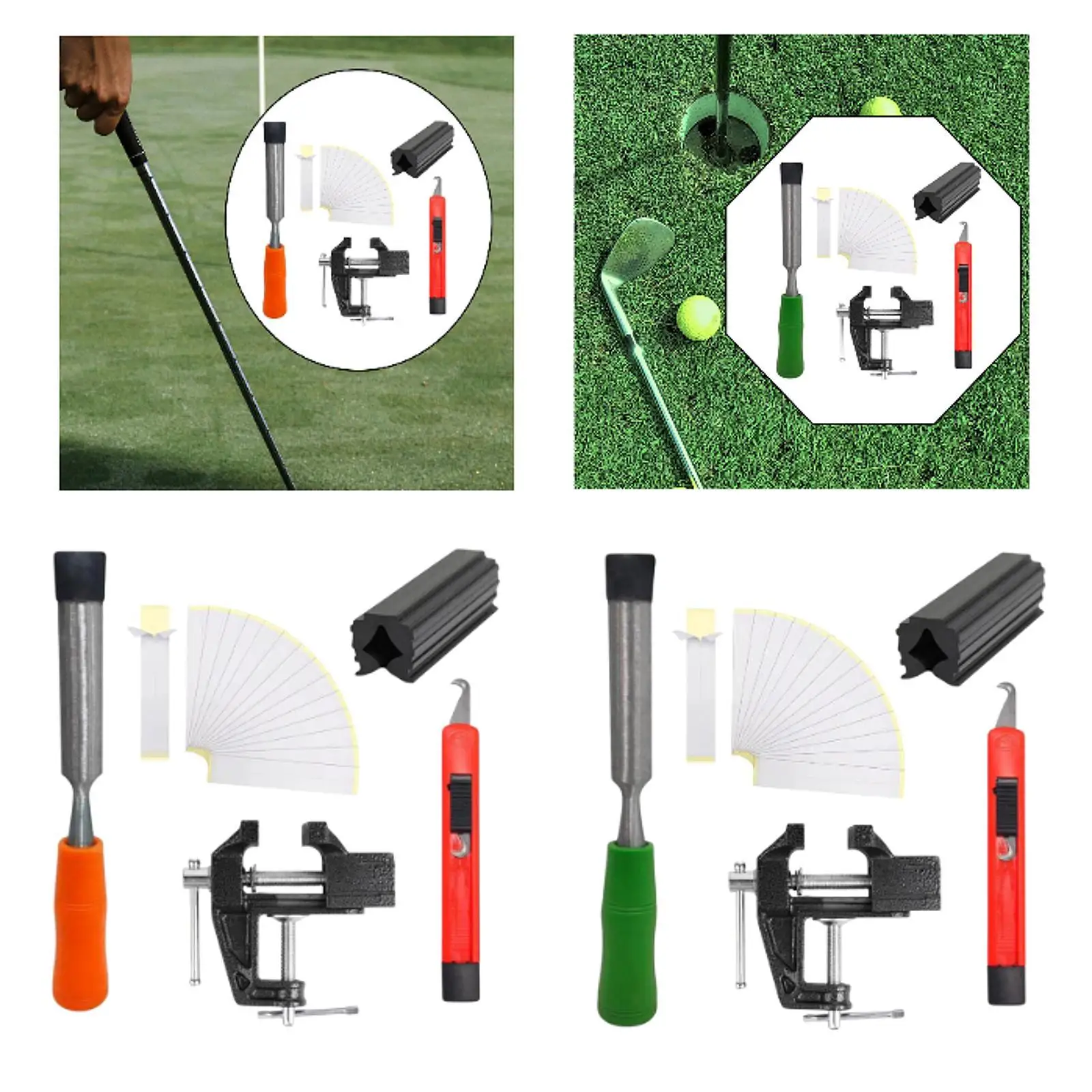Golf Grip Tape Remover and Stripper Kit with Rubber Vise Clamp Easy Grip Change Tool for Golf Supplies and Club Maintenance
