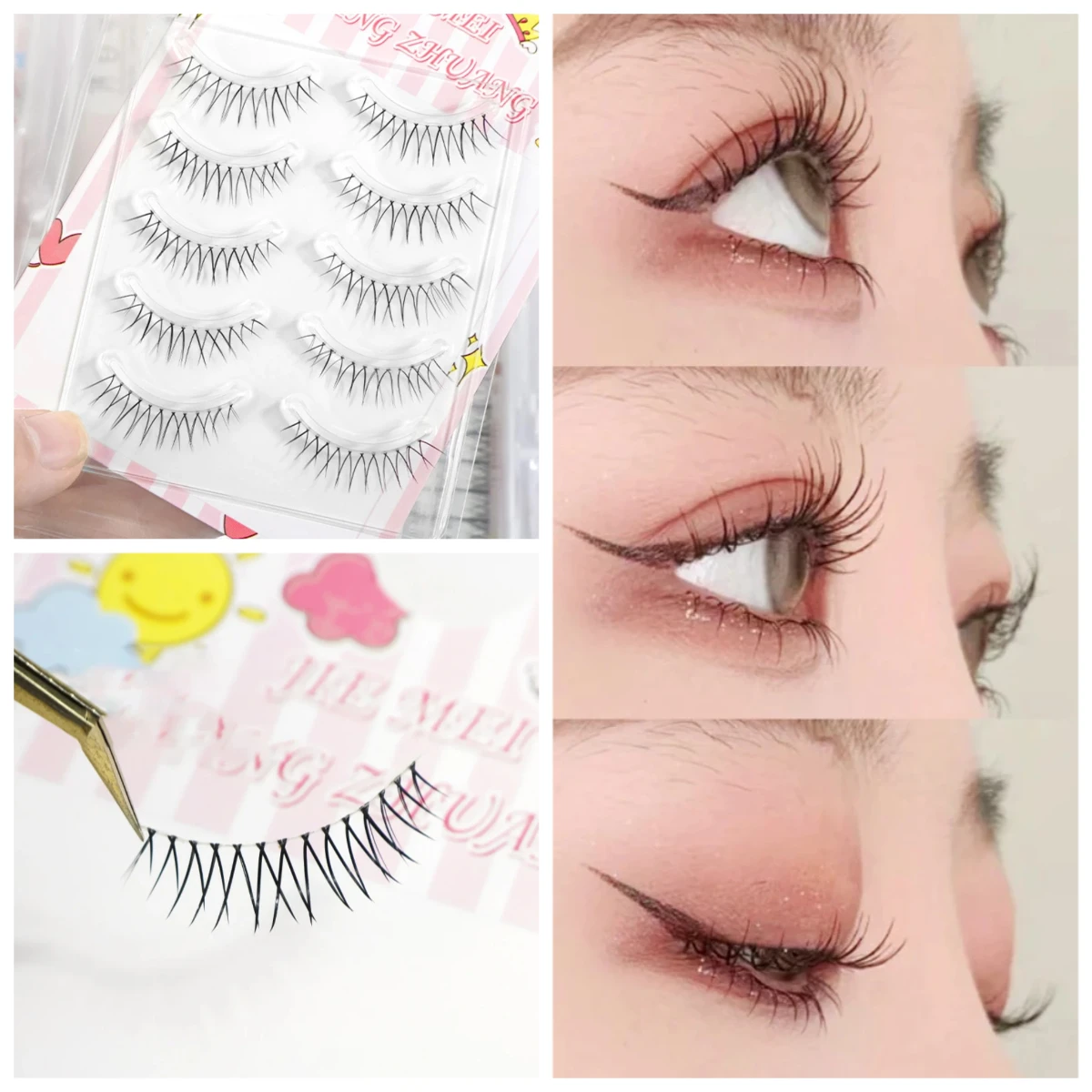 

5 пар накладных ресниц Dream Deer, V-образные натуральные прозрачные накладные ресницы для косплея, корейские манга, инструменты для макияжа