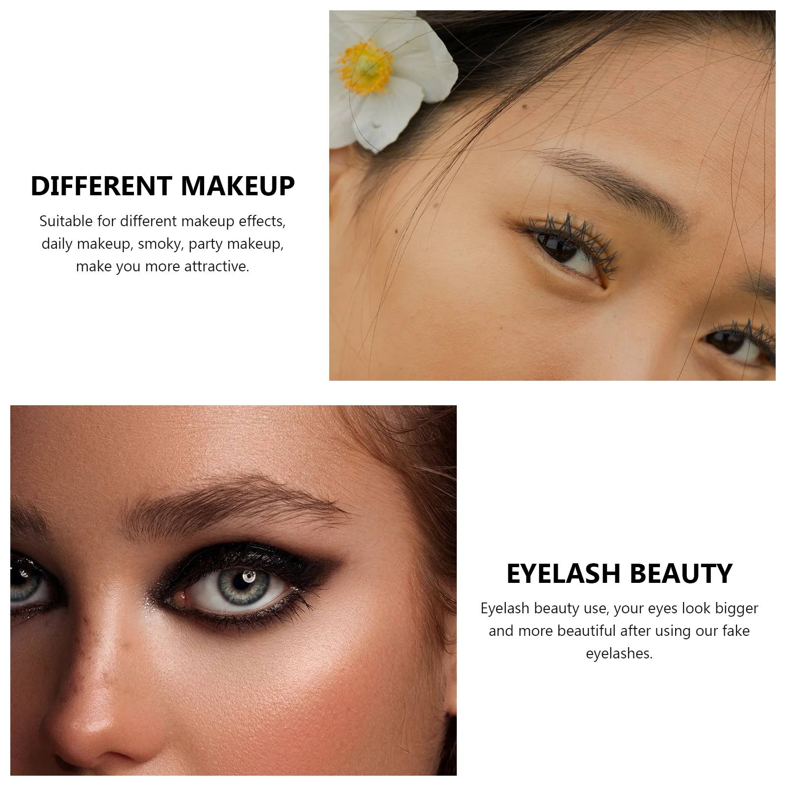 

5 Pairs Fake Eyelashes False Natural Look Professional Artificial Fiber Reusable Makeup Accessories