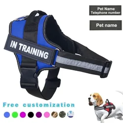 Dropshipping Dog Harness ID Custom patch Reflective Breathable No Pull Pet Harness Vest Training Dog Accessories