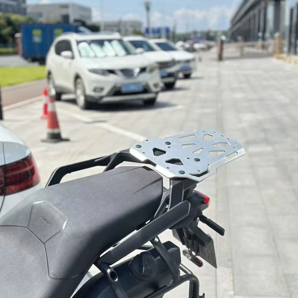 For ZONTES 703F/Moto Morini X-CAPE 650, accessory - thickened aluminum alloy 5mm rear luggage rack plate for the trunk