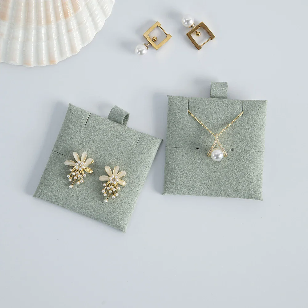 

6x6cm Microfiber Jewelry Display Stand Cards Earring Necklaces Organizer Packaging Small Businesses Making Supplies Storage