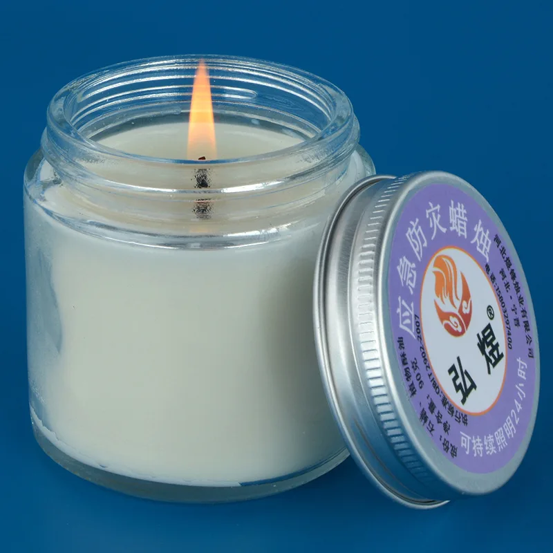 Candele di vetro Prevenzione di disastri di emergenza Illuminazione di sicurezza Tazze di candele Candele da esterno senza fumo e inodore per la casa