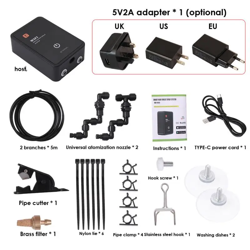 Nebbia automatica quattro ammortizzatori Eva telecomando Wifi facile da usare facile da installare personalizza le impostazioni del programma