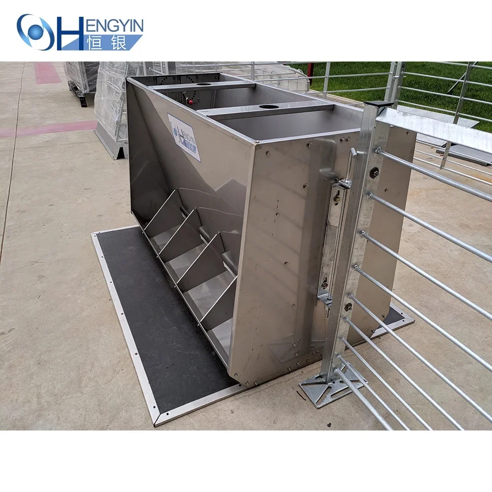 

8/10/12 holes customized size automatic feeder for pigs stainless steel double side pig farming equipment