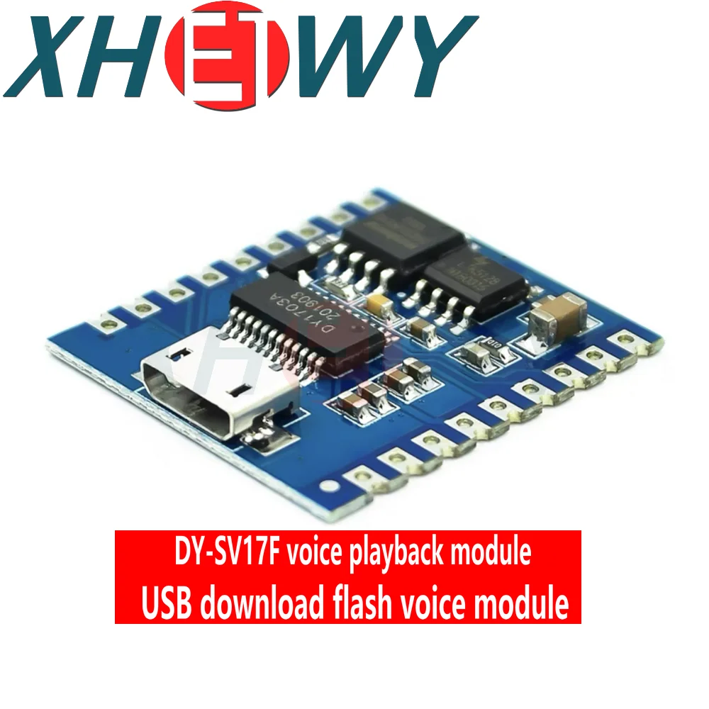 MP3 Player Module Voice Module 4MB Voice Playback IO Trigger Serial Port Control USB Download FLash DY-SV17F