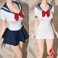 Customized 1/6 Scale Female JK School Uniform Sailor Outfit Clothes Model Fit 12'' Worldbox AT202 Female Soldier Action Figure