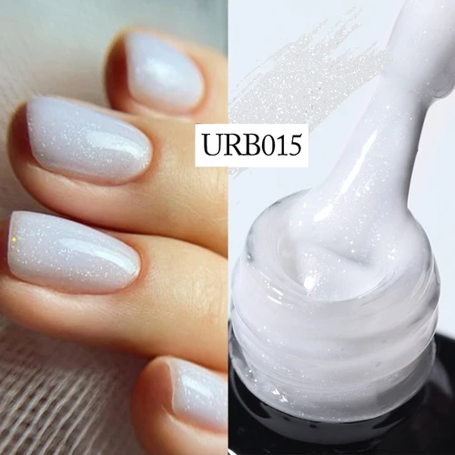 Imagen 2 del producto UR SUGAR-esmalte de Gel con Base de goma, color rosa desnudo, lentejuelas brillantes, barniz semipermanente para decoración de uñas, todo para manicura, 7ml
