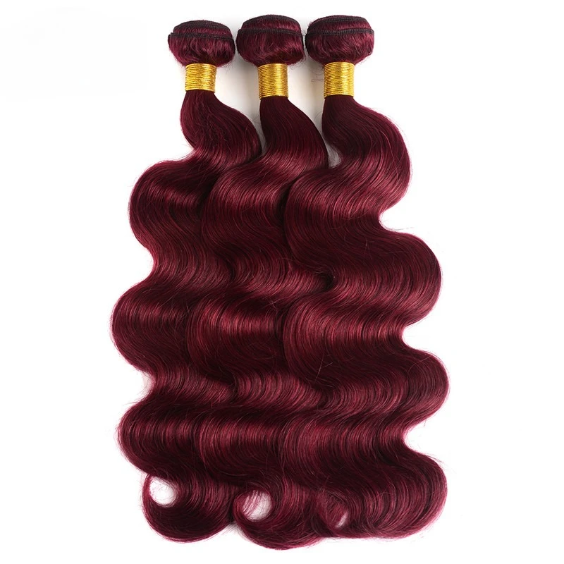12A Grade 1/2/3PCS 99j Body Wave Human Hair Bundles 100g/PC Double Weft Hair Extensions Brazilian Virgin Hair Full End
