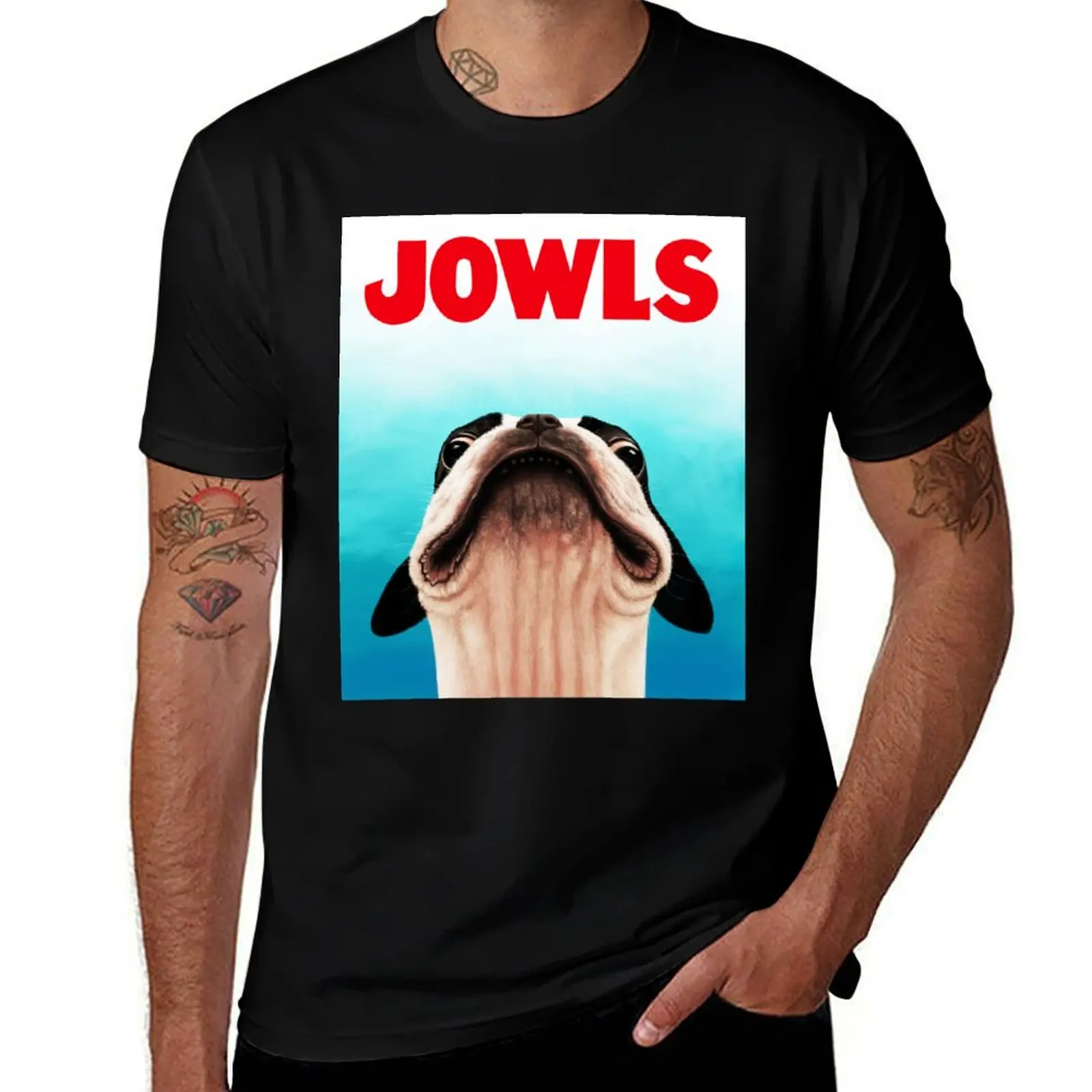 Jowls Boston Terrier poster T-Shirt Quick Dry Sports Short Sleeve Tee T-Shirt