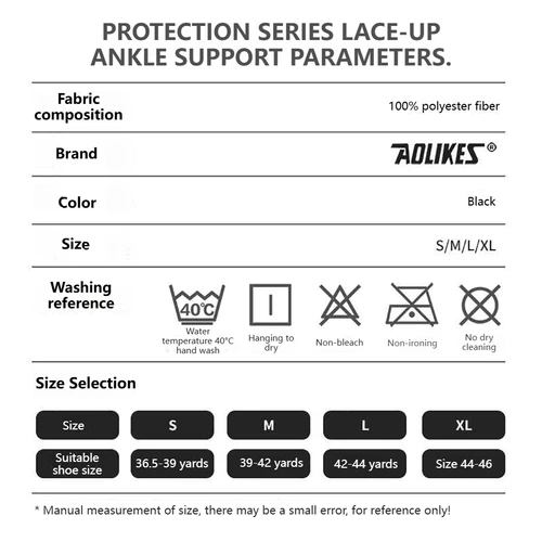 Imagen 2 del producto AOLIKES 1 Uds tobillera para mujeres y hombres-soporte ajustable con cordones con estabilizadores laterales para esguince de tobillo, baloncesto, correr