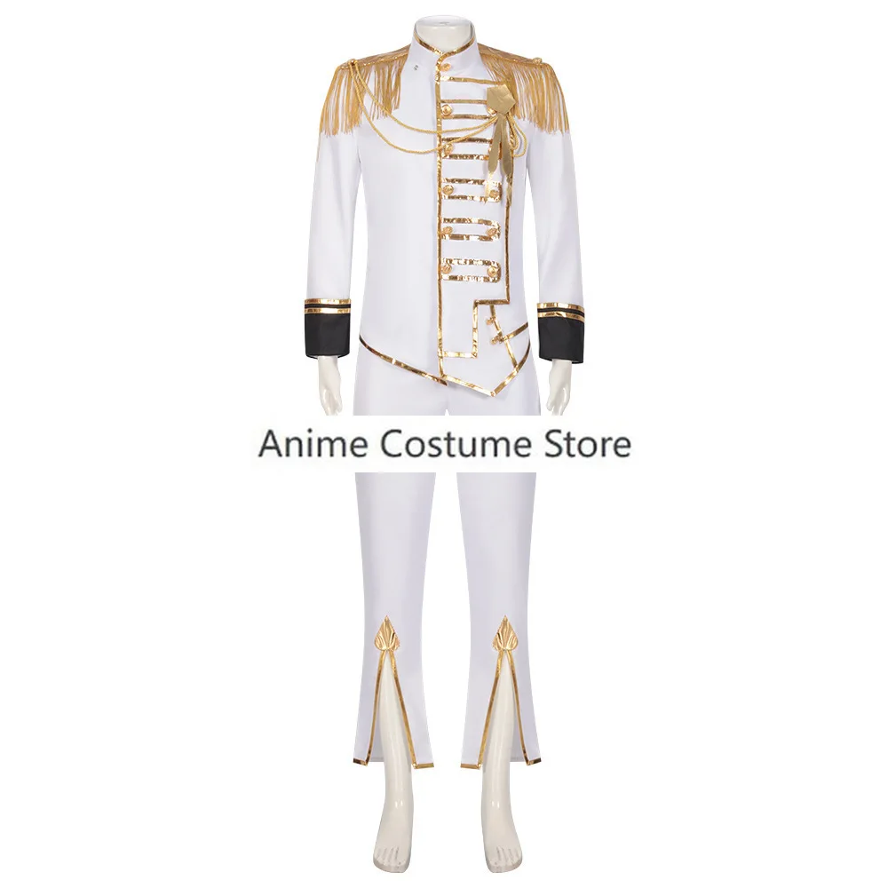 Anime BLUE LOCK Angels and Demons Cosplay Reo Mikage Cosplay Costume Mens Coat School White Uniform Suit Halloween Outfit Wig