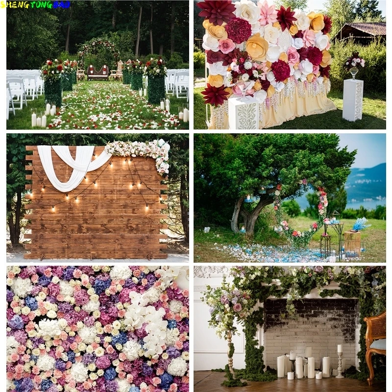 

Wedding Ceremony Photography Backgrounds Flower Birthday Engagement Party Portrait Backdrops For Photo Studio Props 210410HKW-03
