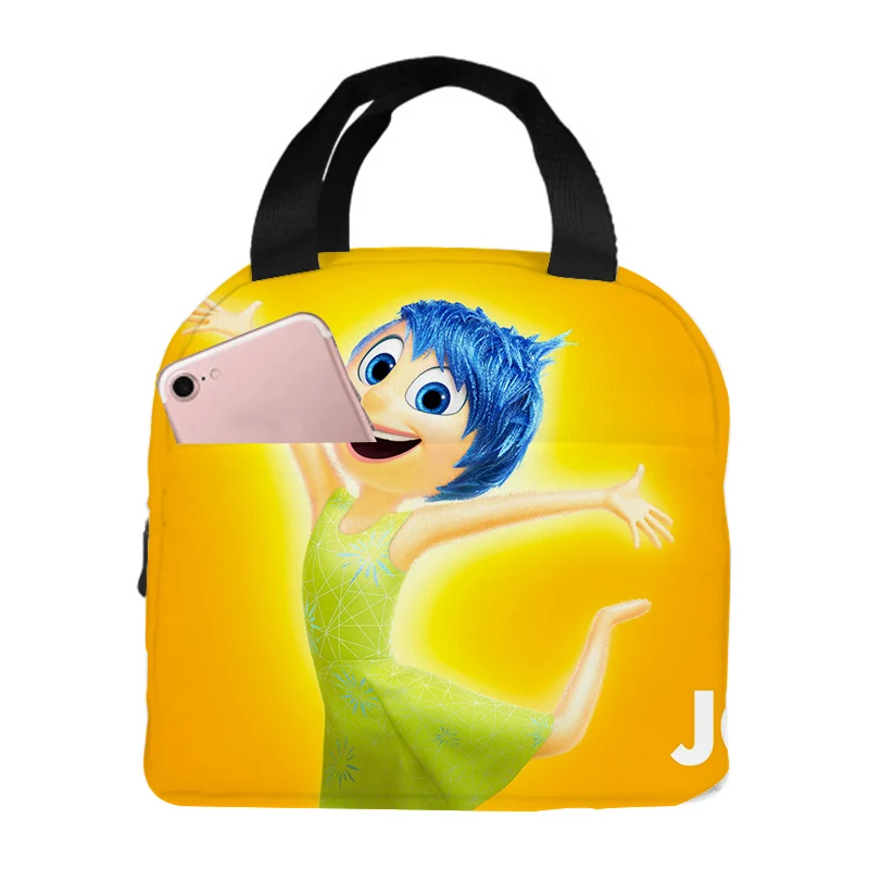 Disney Inside Outs Men Women Work Lunch Hand Bags New Movie Cartoon Portable Kid Student Thermal Insulated Lunch Food Drink Case