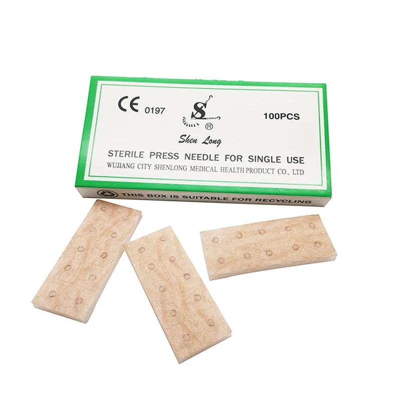 100Pcs/Box Multi-Condition Ear Seed Acupressure Kit Disposable Press Needle Ear Seeds Acupuncture for Ear Sticker Acupuncture