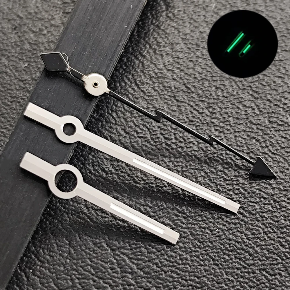 28.5mm Dial Green Luminous Watch Hands Fit NH35 NH36 M8215 E2824 Automatic Movement Pointer Repair Spare Parts Accessories view 6