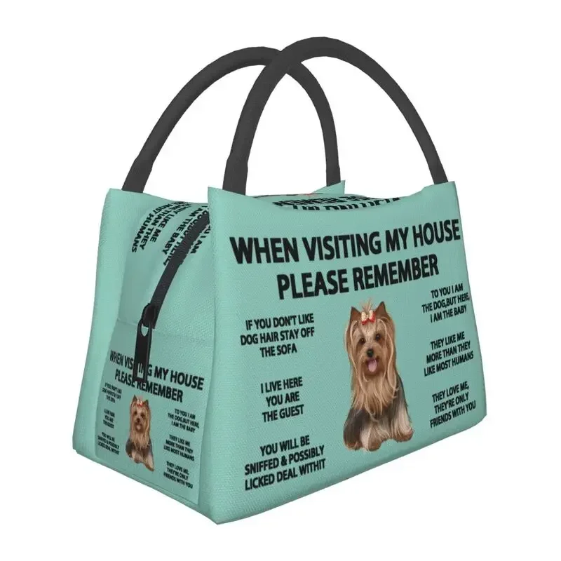 Yorkshire Terrier Yorkie Dog Insulated Lunch Bag for School Office Portable Cooler Thermal Lunch Box Women