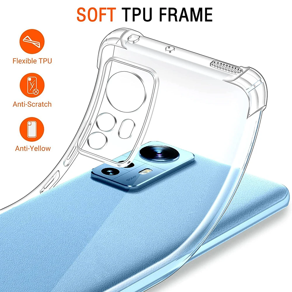 Air Bag Sockproof Clear Silicone Phone Case For Xiaomi Redmi Note 11 11S 11T 10 10S 10T 9 8 Pro 10A 10C 9A 9C 9T Cover Case view 5