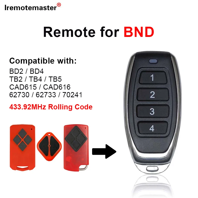 Compatible with B&D Tritran TB5/BD2/BD4 Garage Door Remote Control-A-Door Diamond