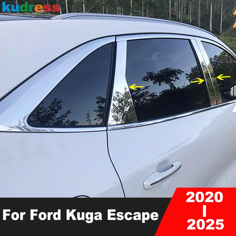 

For Ford Kuga Escape 2020 2021 2022 2023 2024 2025 Steel Window Center Pillar Cover Trim Post Strip Car Accessories