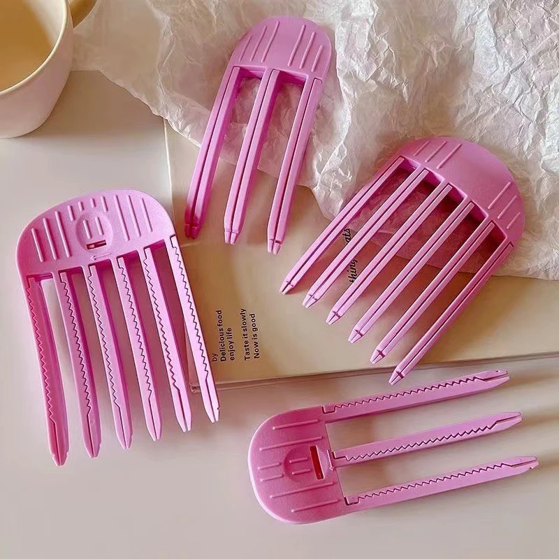 New Hair Care Roots Natural Fluffy Hair Clip No Heat Plastic Hair Curler Twist Styling Diy Tools 3/ 6 Teeth Comb Fluffiness Tool image 4