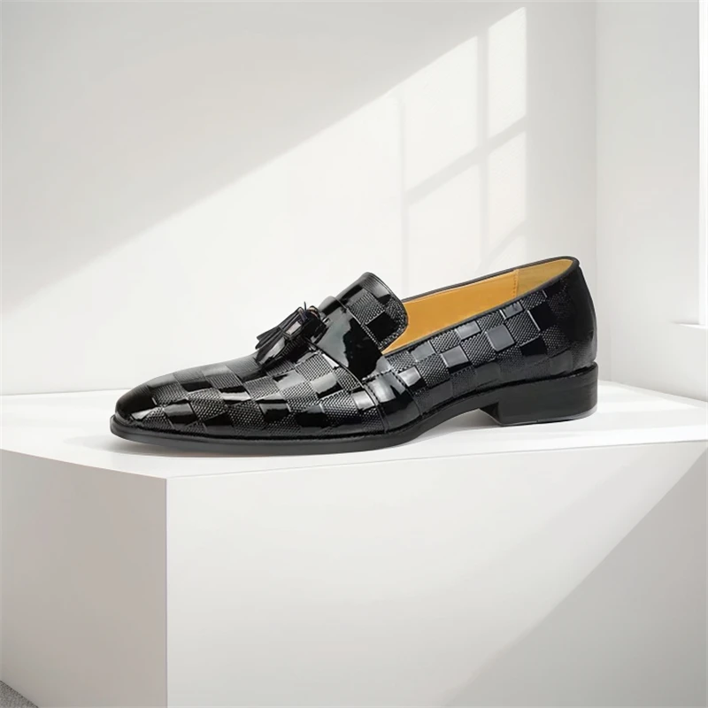 

Penny Loafers Men Calfskin Round Toe Slip-on Solid Color Flats Dress Office Wedding Shoes Handmade Footwear