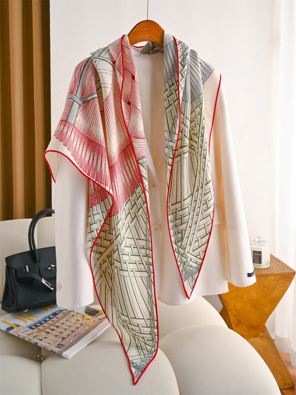 Double Head Triangle Scarf Cashmere Silk Wool Shawls Neck Scarves Foulard Bag Belt Head Shoulder Decoration Gift Accessories