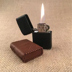 Hand-stitched  Cowhide Leather Durable Protective Sleeve Simple Case for Zippo Lighter Cover