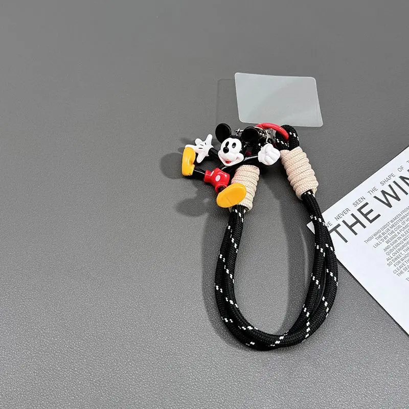 

Disney Mickey Mouse Pendant Cartoon Cute Doll Weaving Rope Mobile Phone Hanging Rope Wrist Sturdy Durable Bag Pendant Decoration