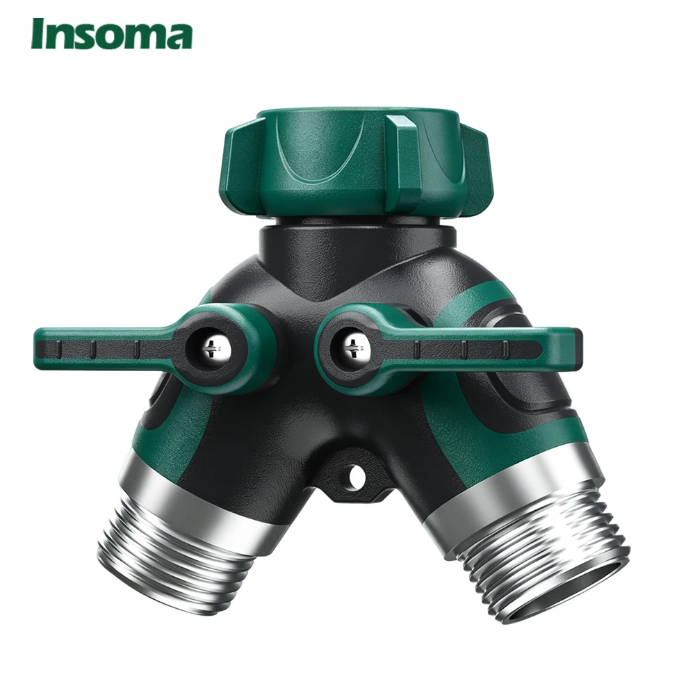 3/4 Thread 2-way Tap Hose Water Splitter Garden Tap Y Splitter Watering Fittings Adjustable Switch Joints
