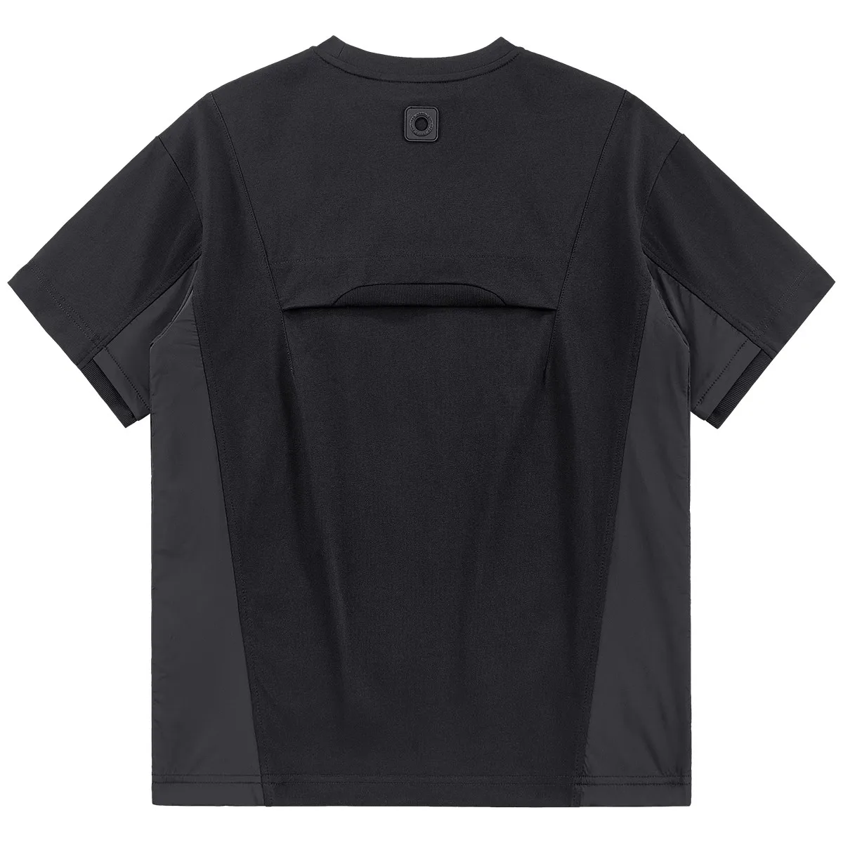 Men's Tactical T-Shirt Summer 2025 Techwear Patchwork Short Sleeve Functional Streetwear Black Top