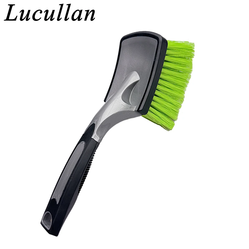 Lucullan Rubber Handle Tire Cleaning Tools Soft Bristle Car Wheels Rim Fender Detailing Brushes