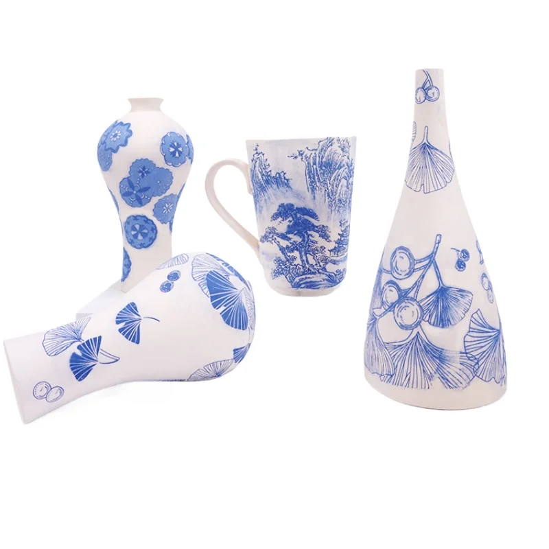 2PCS Creative Ceramic Clay Under Glaze Blue and White Decal Printing Transfer Paper DIY Pottery Handicrafts Coloring Tools view 6