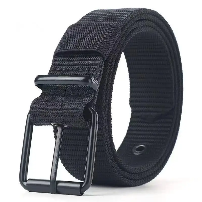 Outdoor Sports Belt Men's Belt Porous Canvas Pin Buckle Leather Belt Women's Trendy Eyelet Belt With Jeans Belt For Men Women