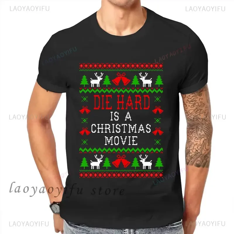 Funny Christmas Party 1988 Bruce Willis Vintage Tshirt Die Hard Movie T-Shirt Unisex Tees Male 90s Nostalgia Cotton Streetwear