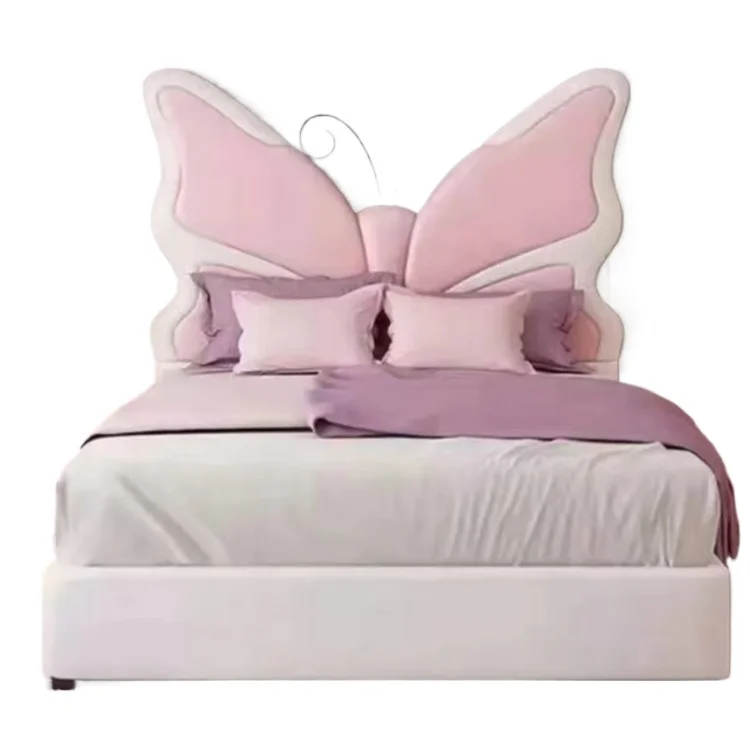 

Современная роскошная розовая детская спальня, односпальная кровать, тканевая детская кровать