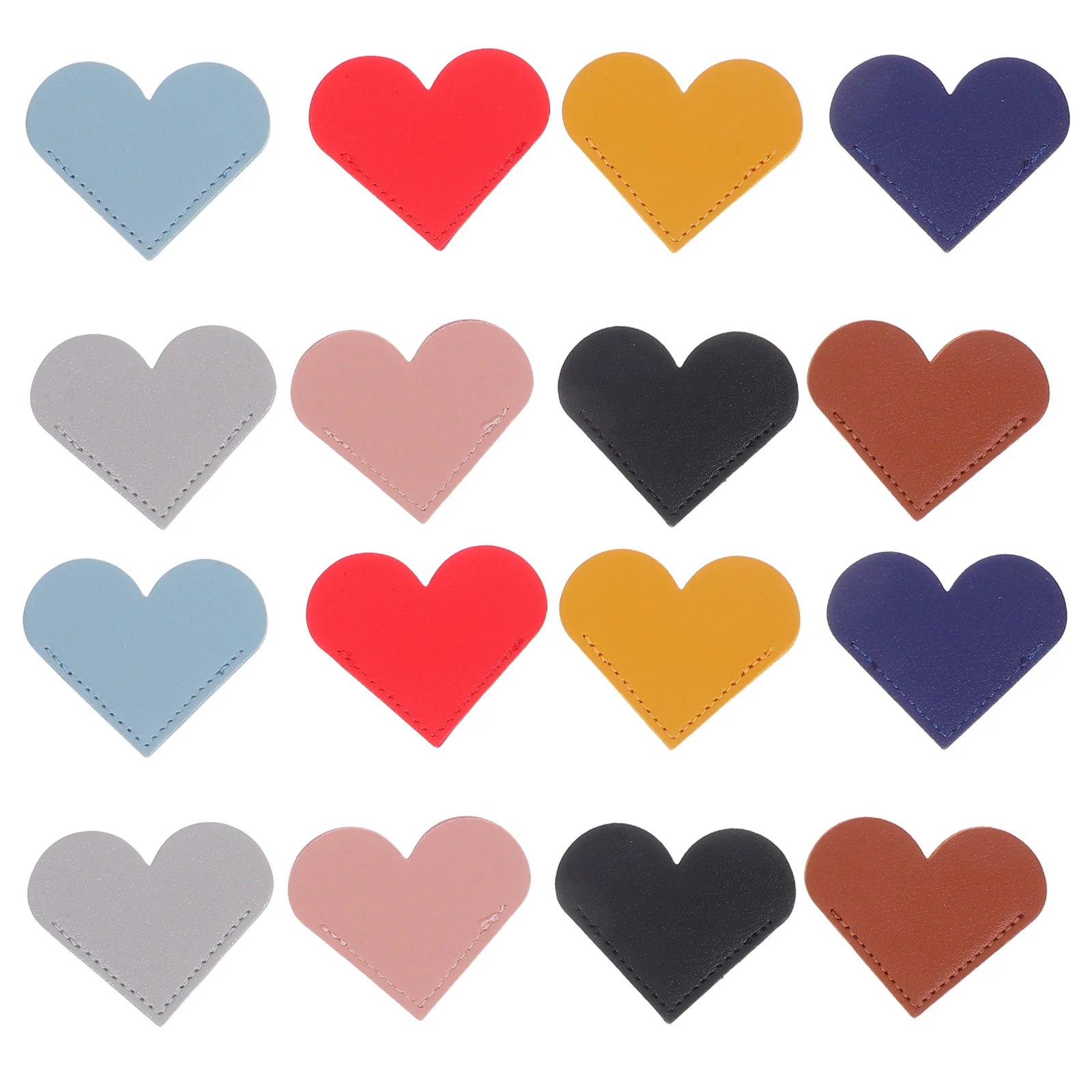 

16Pcs Heart Shape PU Bookmarks Corner Page Markers Cute Book Accessories Gift Heart Bookmark Corner Book Mark