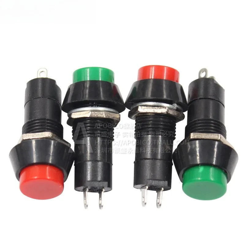 

PBS-11A/B круглый самоблокирующийся самовозвращающийся беговой переключатель, маленькая кнопка, отверстие для переключателя 12 мм, красный, зеленый