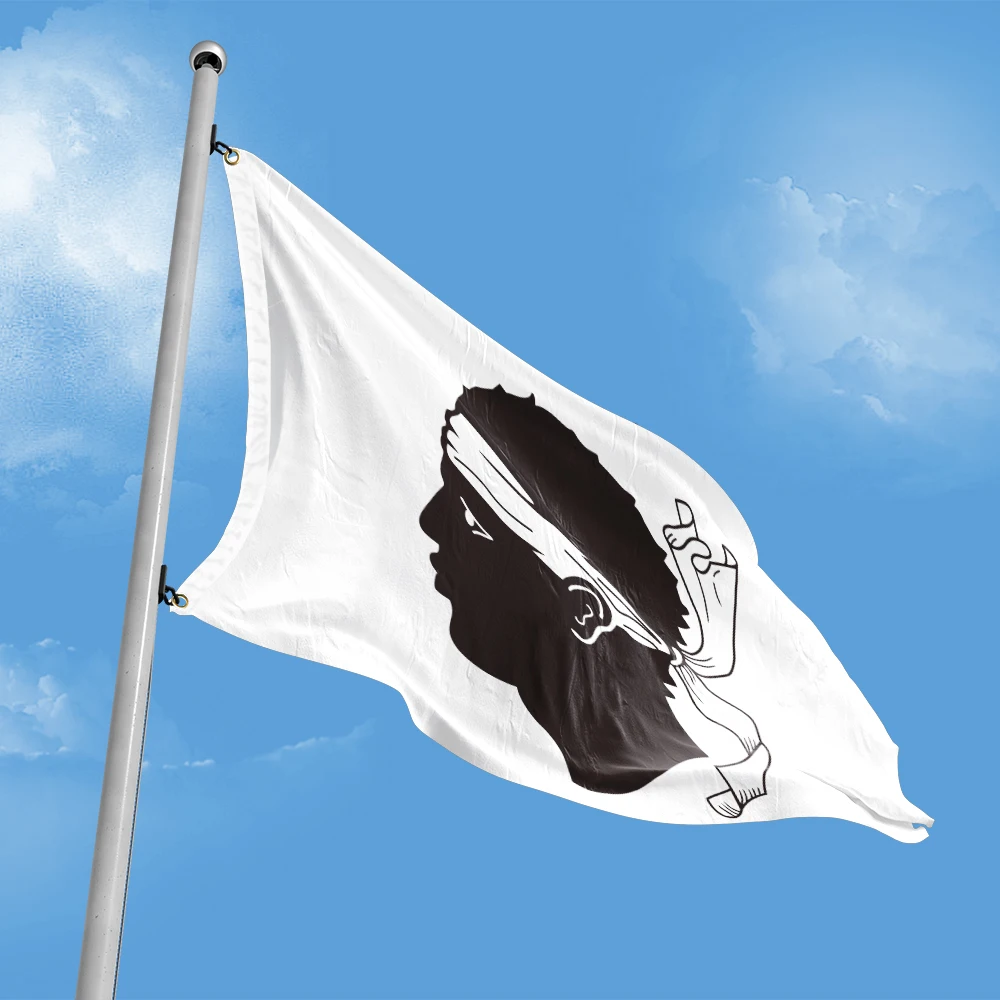 France Corsica Flag 3ft X 5ft Polyester Banner Flying 90* 150cm Double Penetration Custom Outdoor Indoor Double Stitching