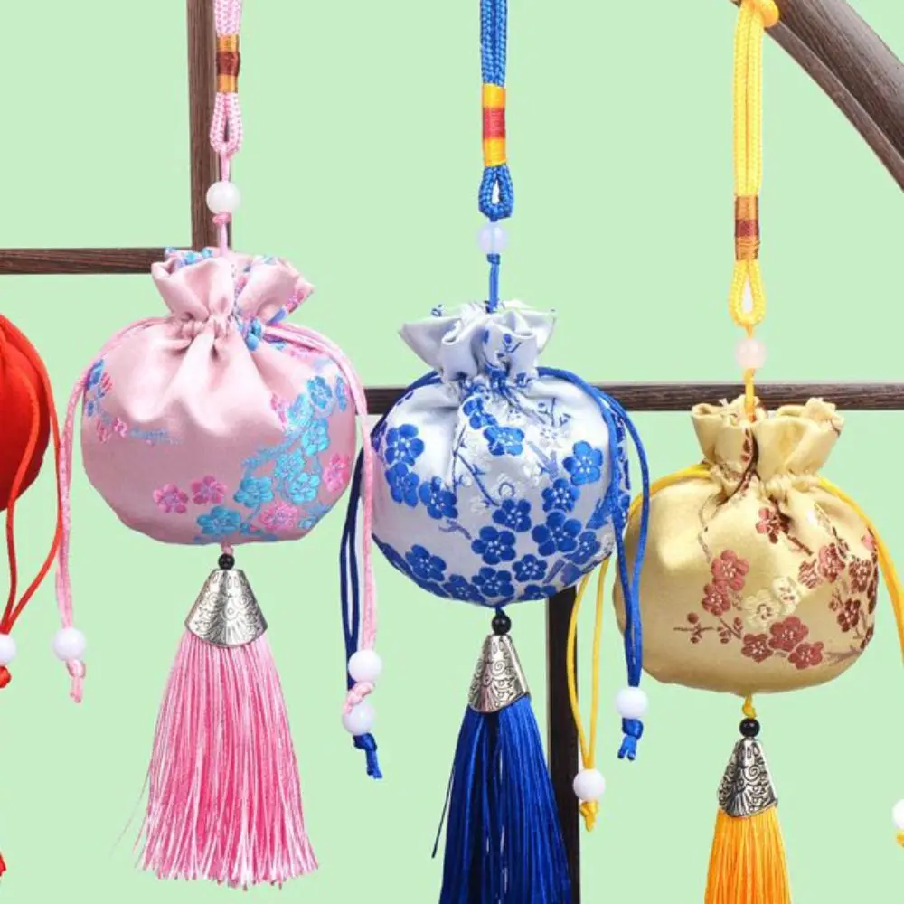 Antique Flower Women Sachet Hanging Embroidery Chinese Style Sachet Pendant Car Hanging Jewelry Storage Bag Ladies