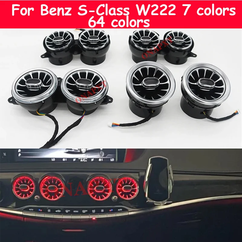 

For Mercedes-Benz S-Class W222 S400 S450 S320 S350 LED 7/64 Colors Turbine vent Turbo Vent Nozzle Ambient Light