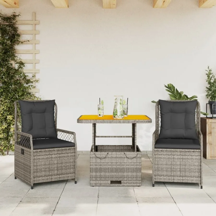 

Garden Dining Set Grey and Brown