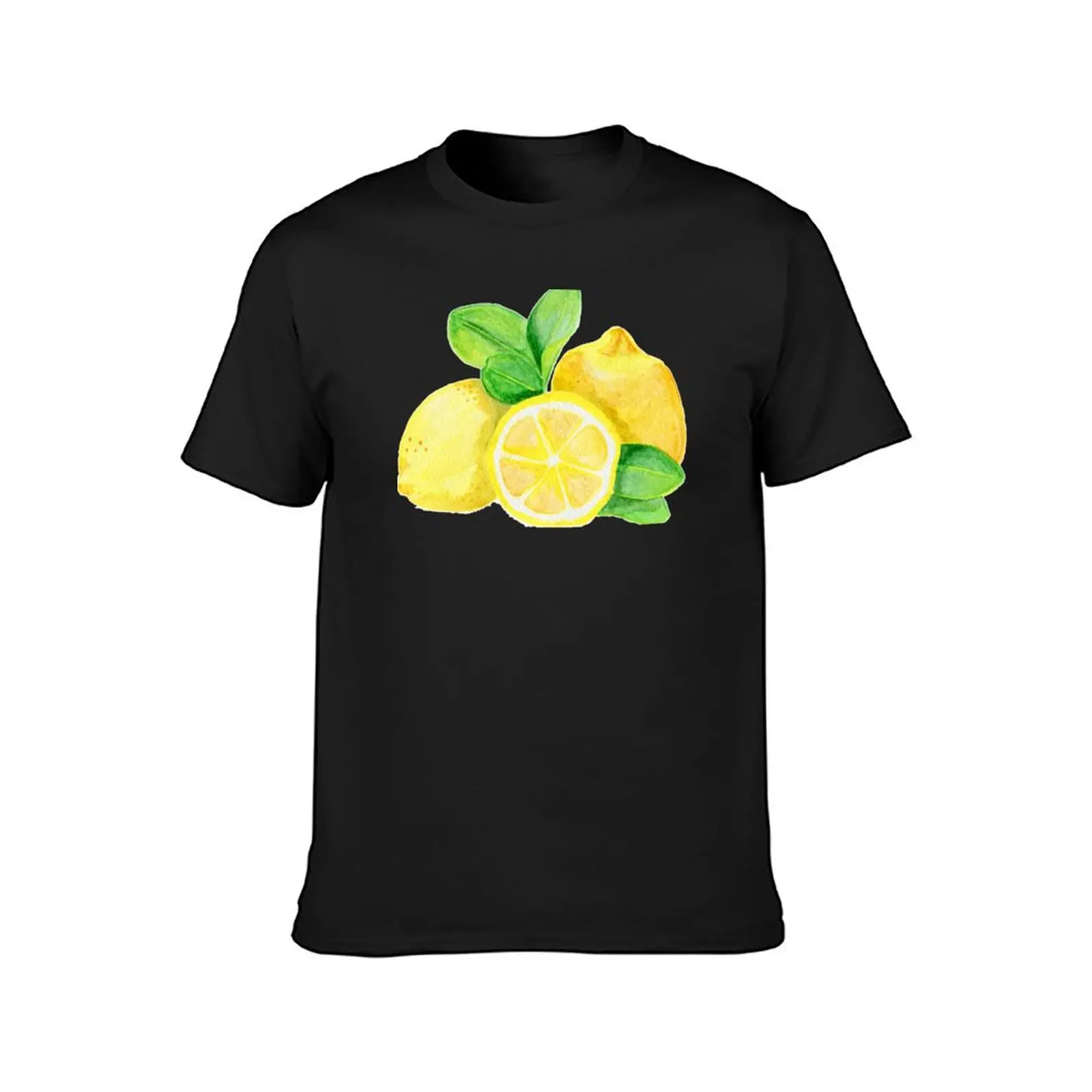 Watercolor lemon T-Shirt oversizeds boys whites black t shirts for men