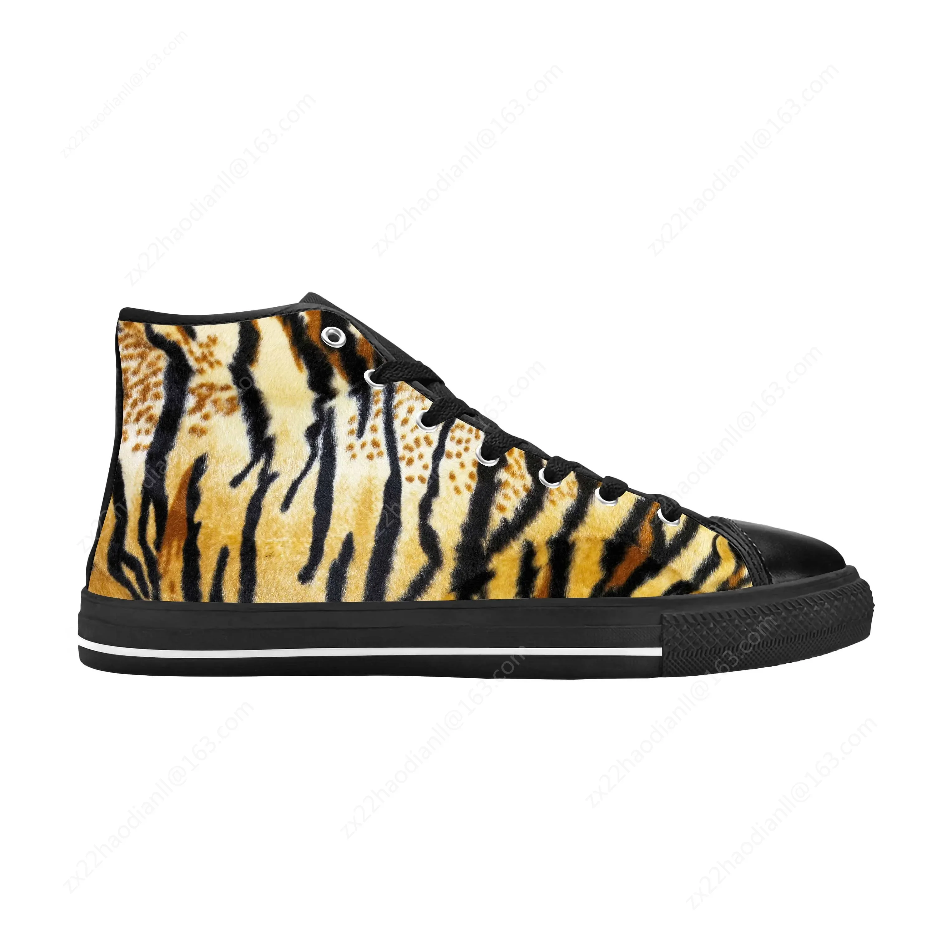 Animal Tiger Stripe Print Skin Pattern Cool Funny Casual Cloth Shoes High Top Comfortable Breathable 3D Print Men Women Sneakers