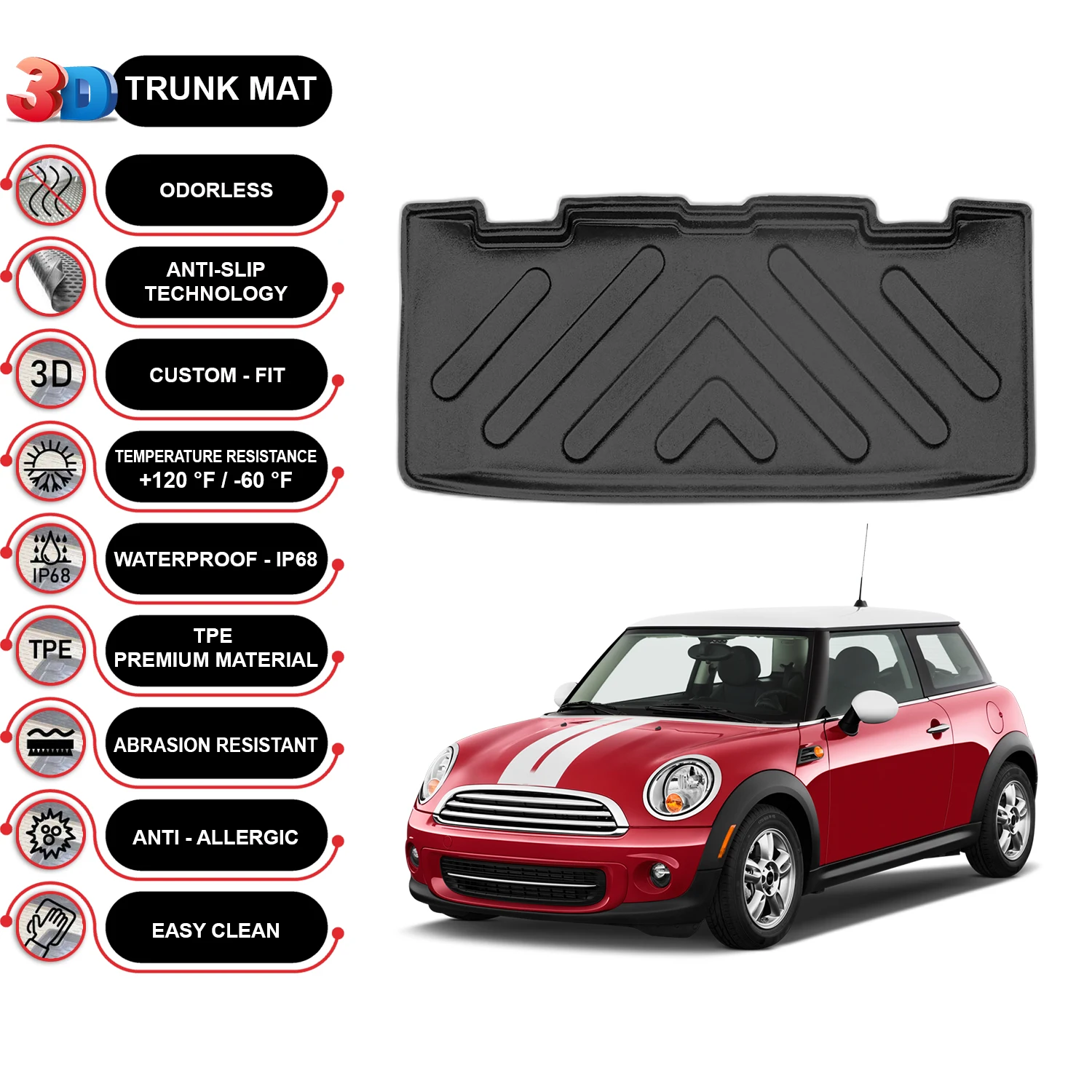 

Напольный коврик для багажника Mini Cooper R56 2007-2013