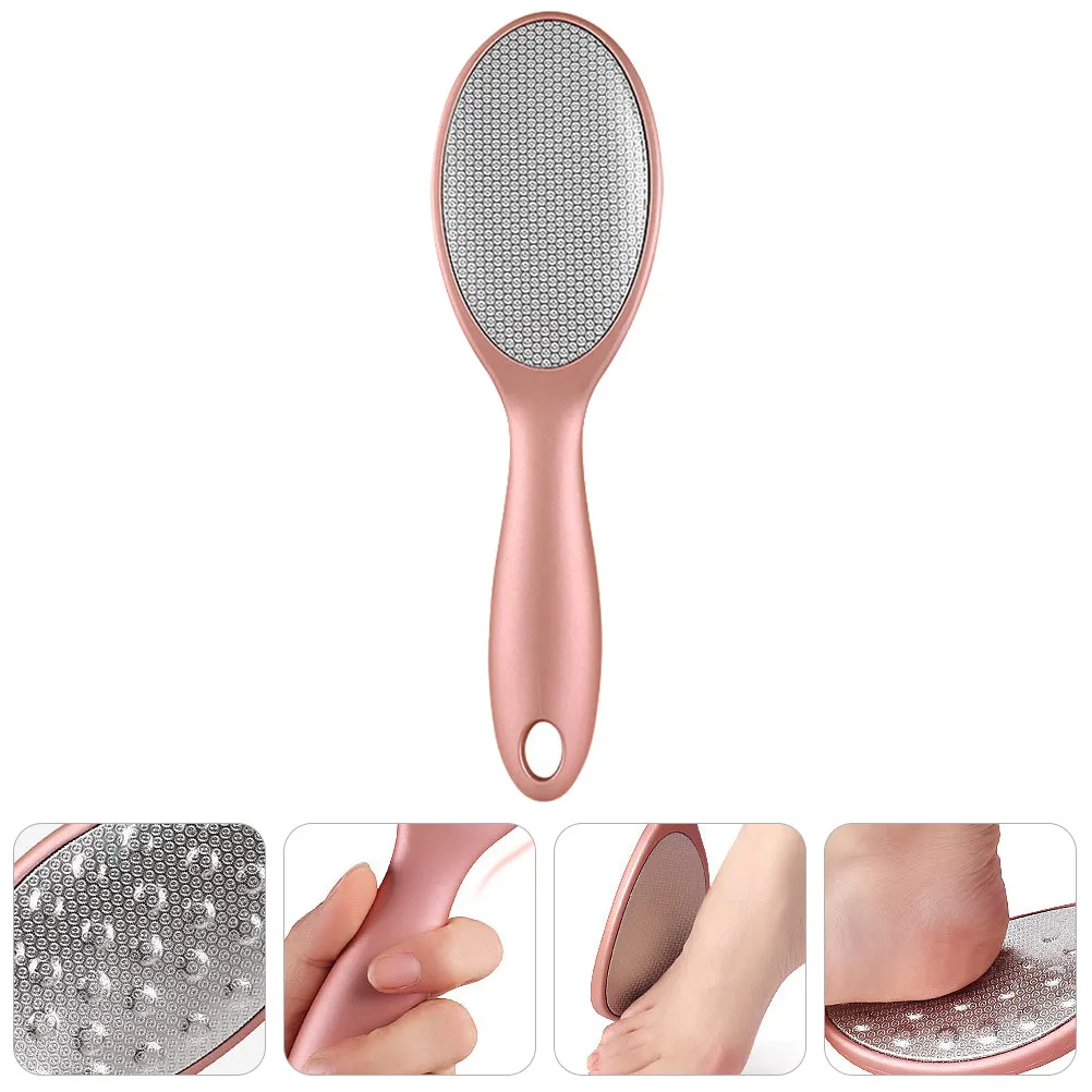 

1 шт. Эргономичный двусторонний скребок для удаления огрубевшей кожи стоп и мозолей, инструмент для педикюра, цвет розовое золото