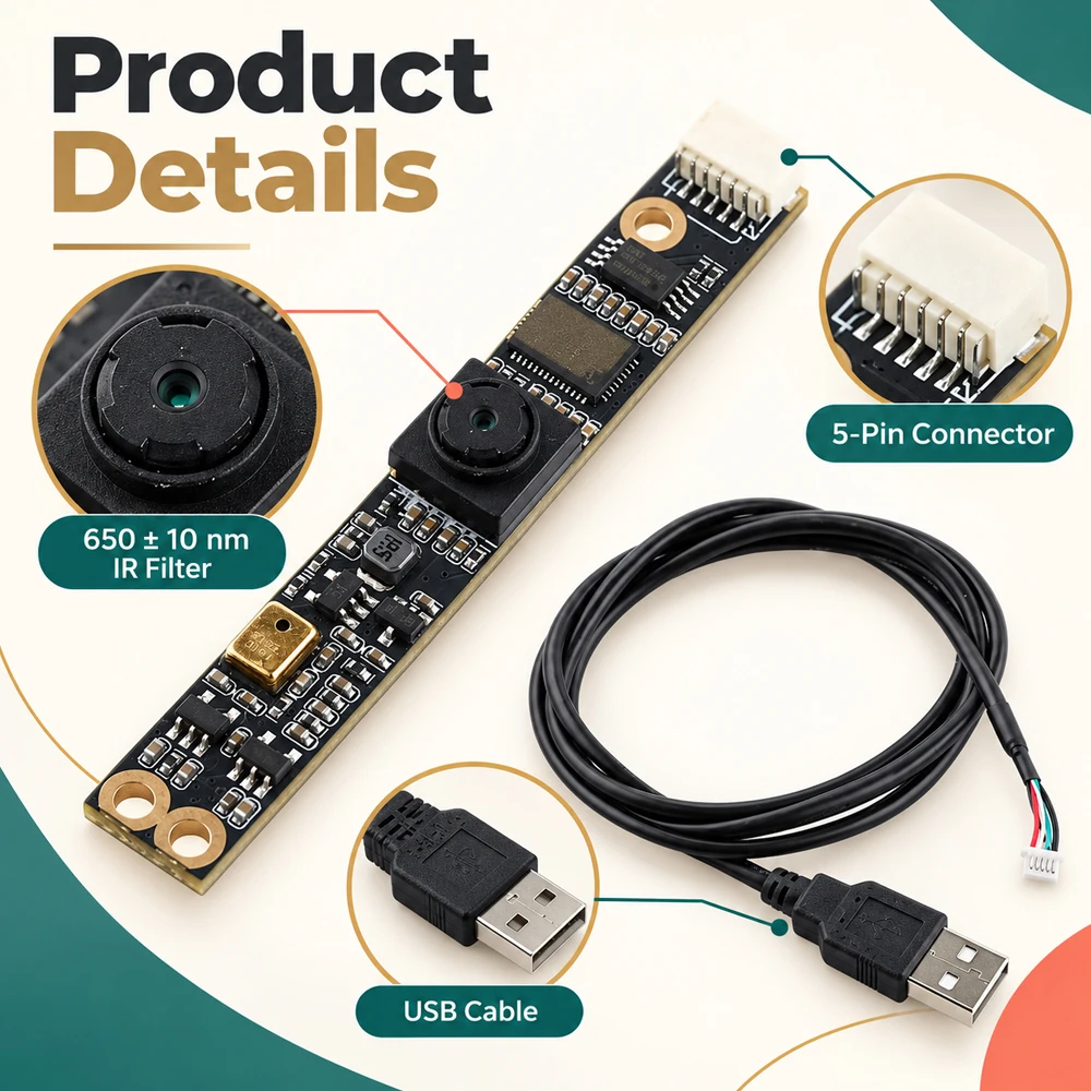 78 Degrees Auto Focus AF with Microphone OV5648 USB Camera Module 2592*1944 HD 5MP Driver-free UVC for Win Android IOS Linux