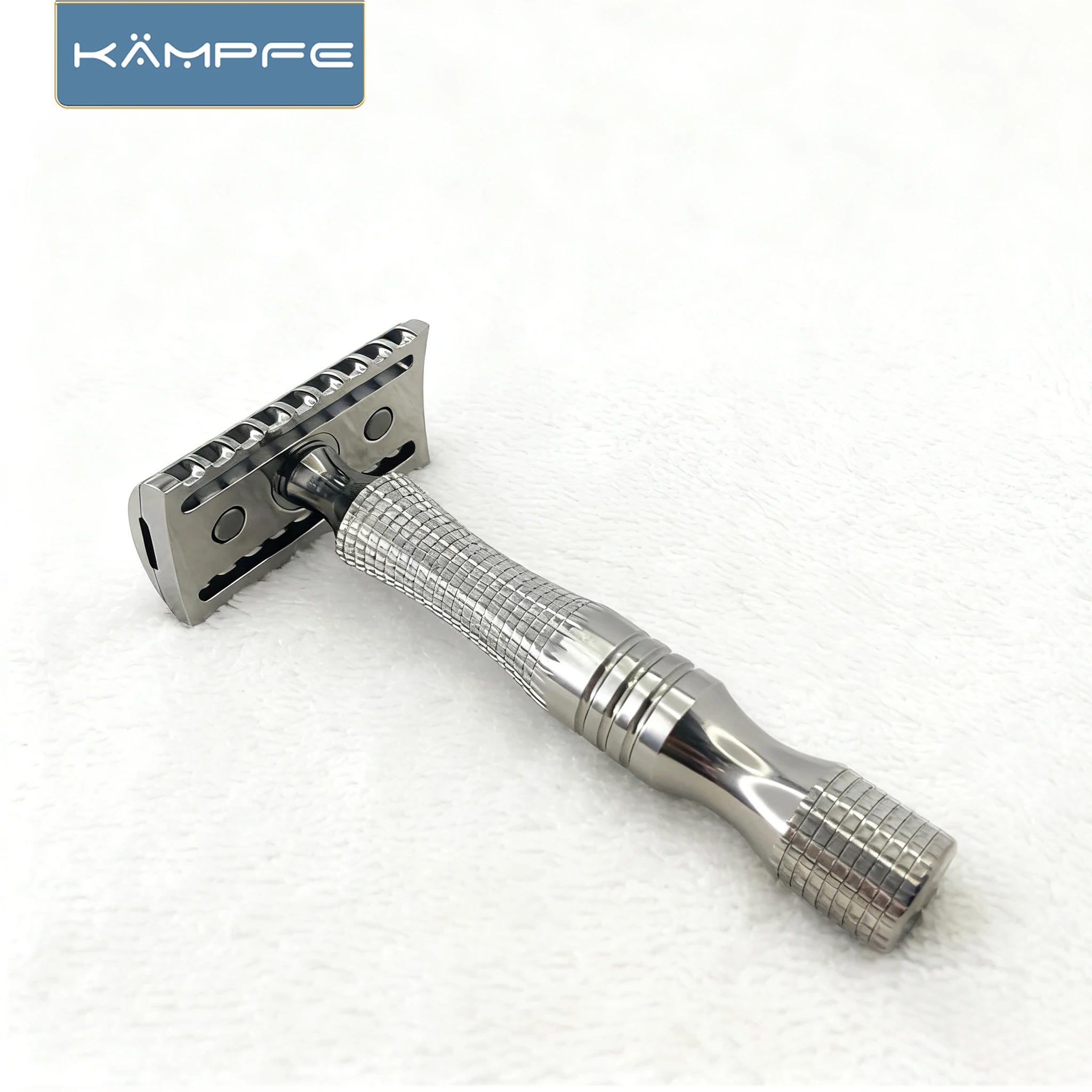 KAMPFE Titanium Wet Shaving Double Edge Safety Manual Razor Gift 5 Replacement shaver Blades Travel Razor Trimmer for men