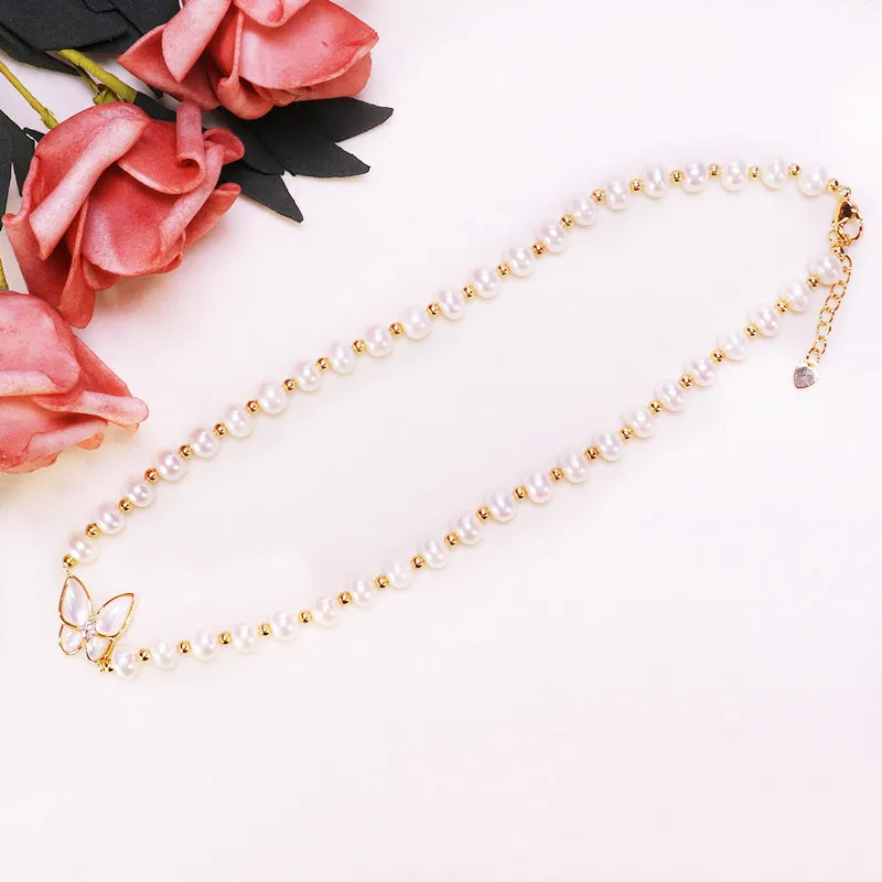 

Necklace Sweater Chain Mother-Of-Pearl Pendant